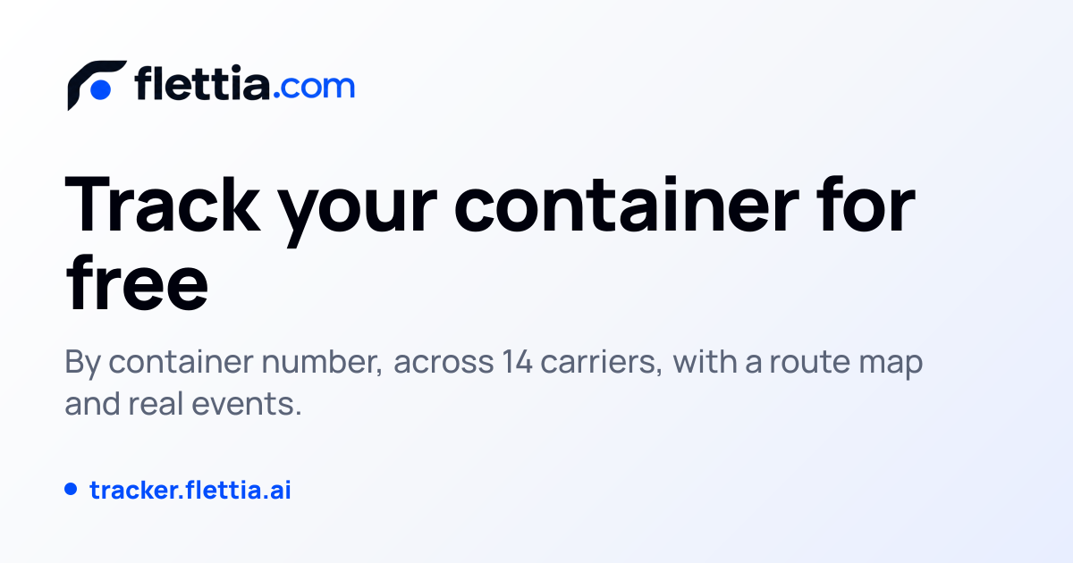 Container tracking by number · 14 carriers | Flettia